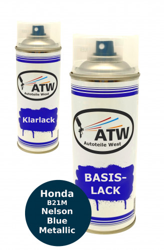 Autolack für Honda B21M Nelson Blue Metallic+400ml Klarlack Set